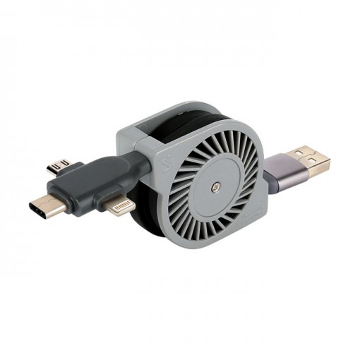 고속충전 3in1 십자각 릴케이블 222