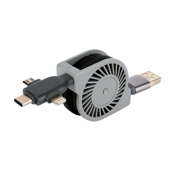 상품 이미지: 고속충전 3in1 십자각 릴케이블 222