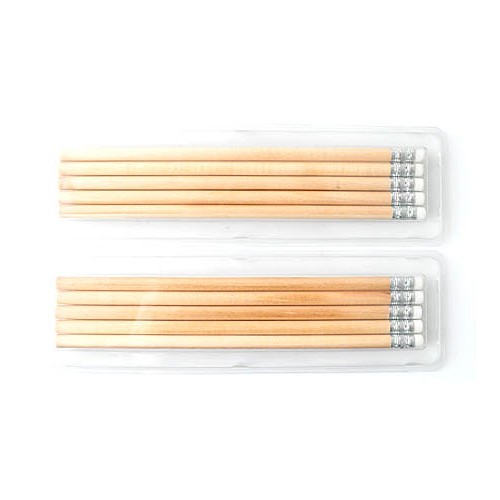 투명사각 원목나무연필세트(3p/5p)