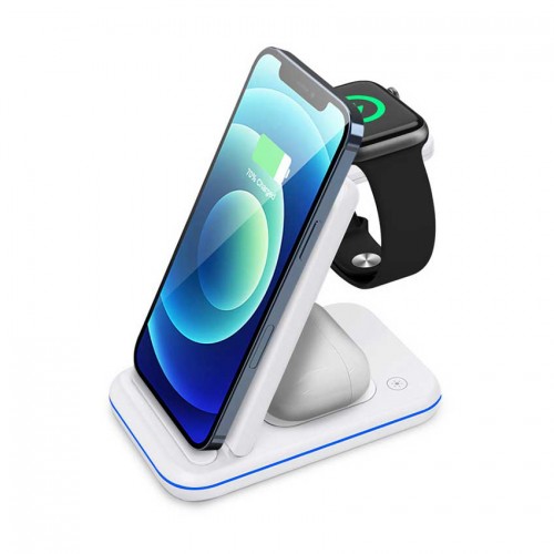 엔보우 15W 고속무선충전 3in1 접이식충전기