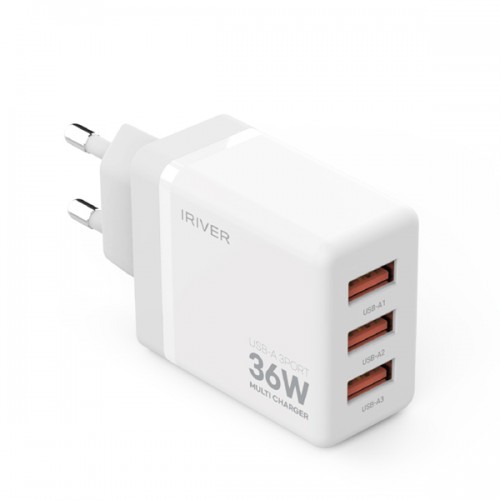 아이리버 QC3.0 3포트 멀티 가정용충전기(AtoC케이블포함) IHA-H36A