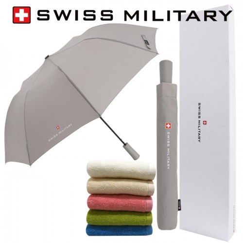 스위스밀리터리 친환경 2단자동우산+150g면사타올세트