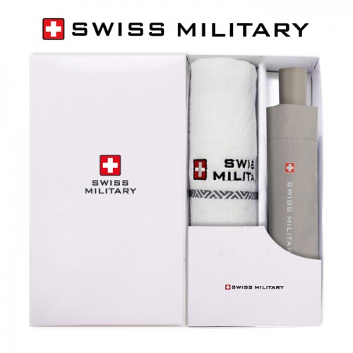 스위스밀리터리 친환경 3단수동 우산+160g면사타올세트