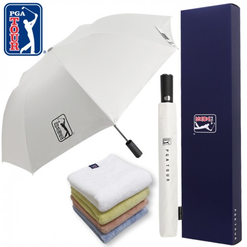 PGA 2단자동 암막 우양산+180g모달사타올세트