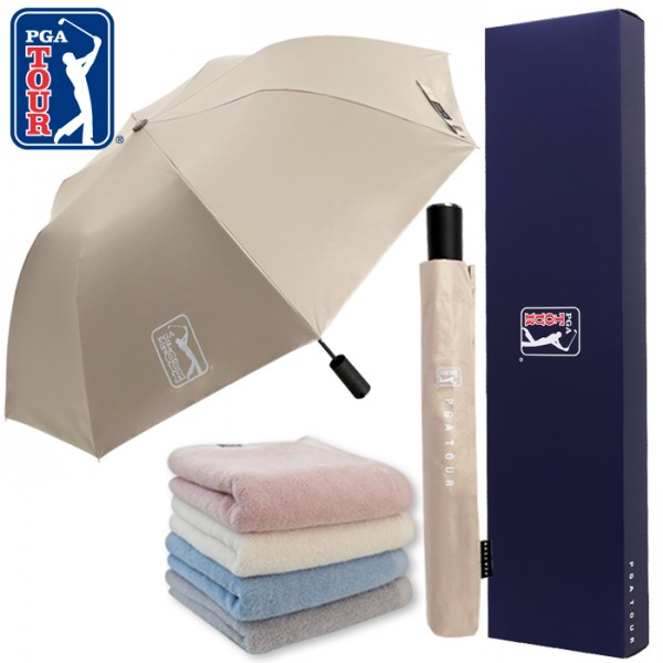 상품 이미지: PGA 2단자동 암막 우양산+200g코마사타올세트