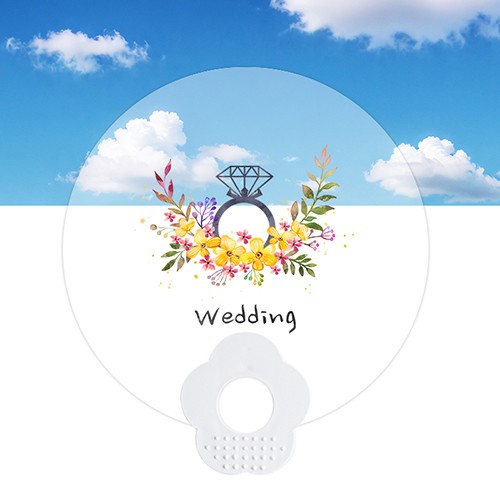 고투명 지압꽃 부채(원형)