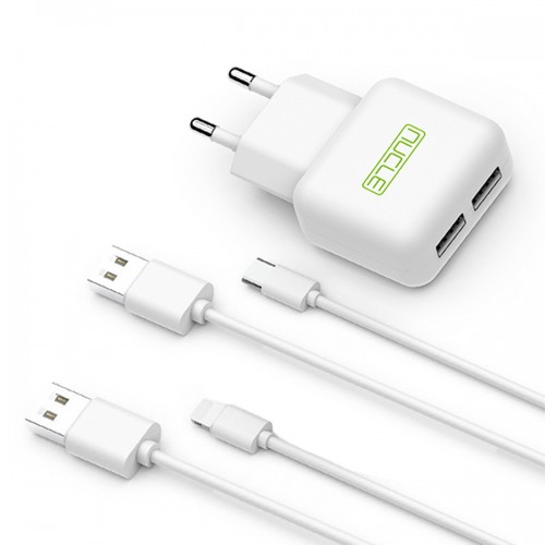 뉴클 2.1A 2포트 가정용충전기(케이블포함)