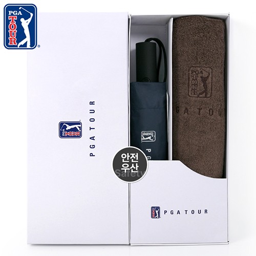 PGA 3단완전자동 암막 세이프티 우양산+150g면사타올세트
