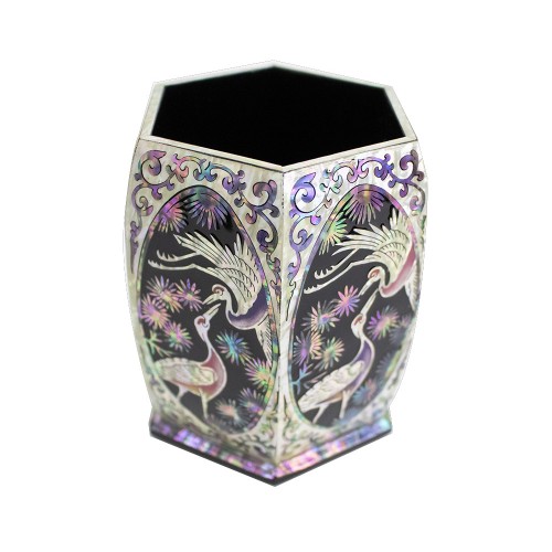 이조송학육각연필꽂이