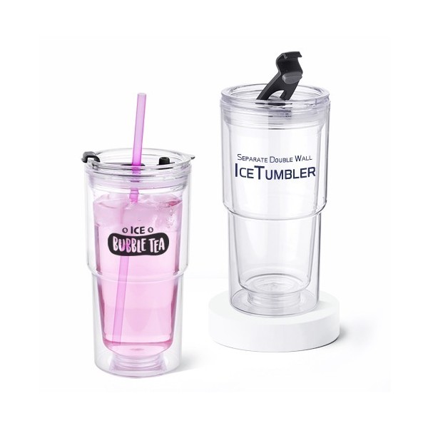 상품 이미지: 클린플러스 분리형 이중 투명텀블러 500ml