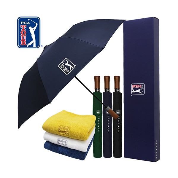 상품 이미지: PGA 2단자동 빈티지우드+170g 면사타올세트