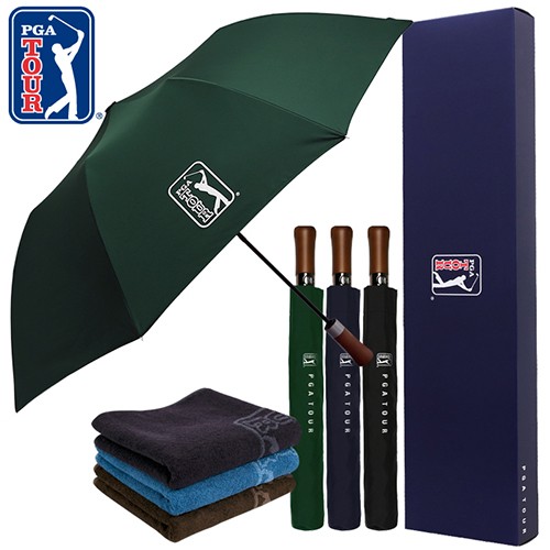 PGA 2단자동 빈티지우드+170g 죽사타올세트