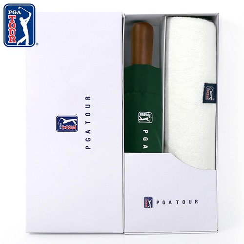 PGA 3단완전자동 빈티지우드+180g 모달 면사타올세트