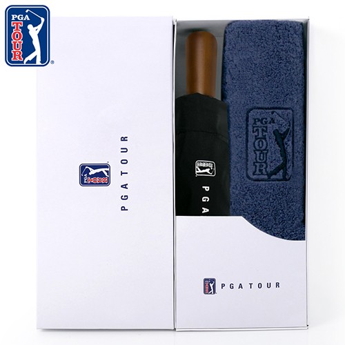 PGA 3단완전자동 빈티지우드+190g 코마사 호텔타올세트