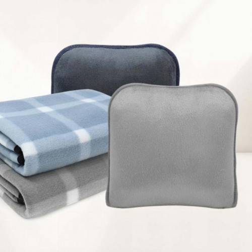 그리드체크미니쿠션담요