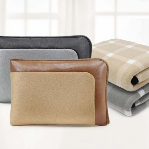 그리드체크스톤쿠션담요