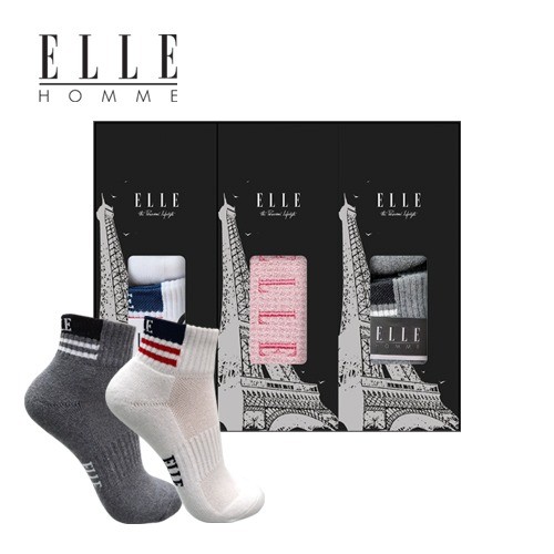 엘르 골프스포츠양말2족+20와플스포츠타올 1매세트