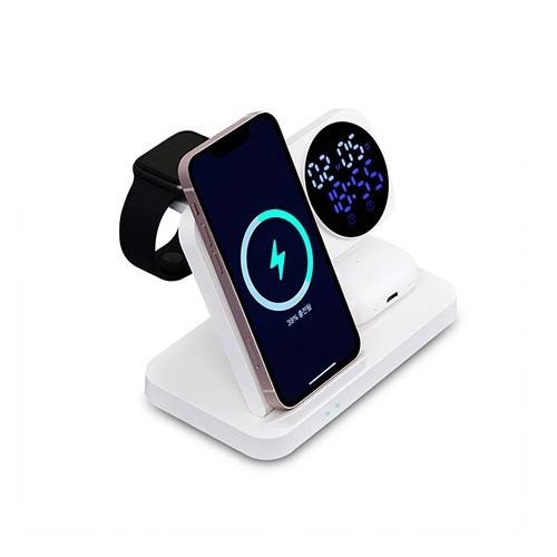 올인원 시계 고속무선충전기(갤럭시&애플워치 공용호환)