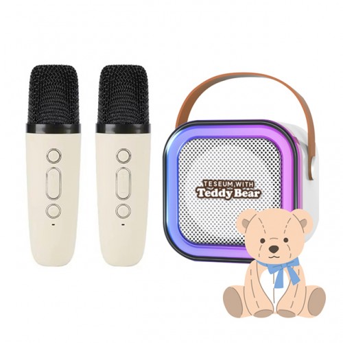 테디베어 블루투스 듀얼마이크+스피커 노래방세트