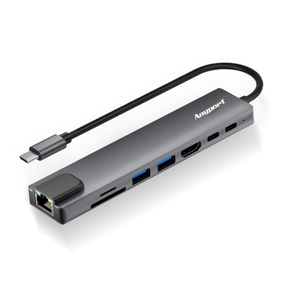 상품 이미지: 애니포트 8in1 미러링 멀티허브(LAN_OTT지원)