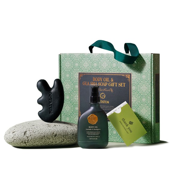 상품 이미지: 옵타움 릴렉싱 바디오일&괄사비누 선물세트(페이퍼에센스증정)