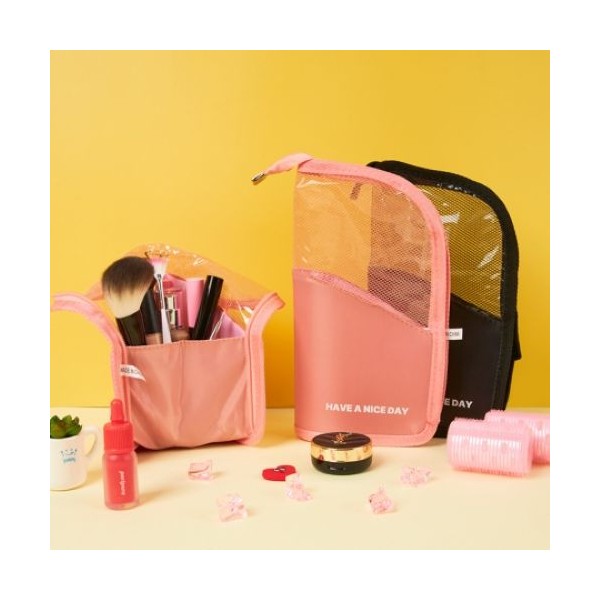 상품 이미지: 단순 스탠딩 화장품 파우치 여행용 파우치