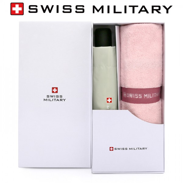 상품 이미지: 스위스밀리터리 3단완전자동 밀키 암막우양산+120g 면사타올세트