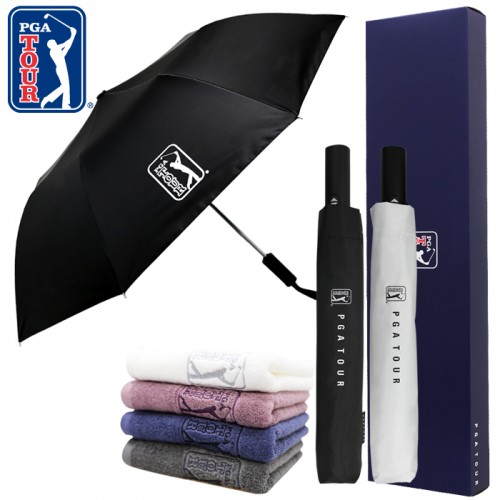 PGA 2단완전자동 암막 우양산+190g 코마사 호텔타올세트