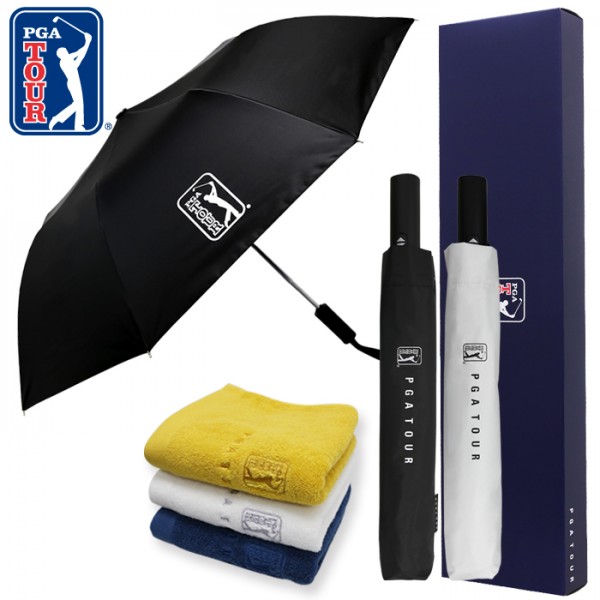 상품 이미지: PGA 2단완전자동 암막 우양산+170g 면사타올세트