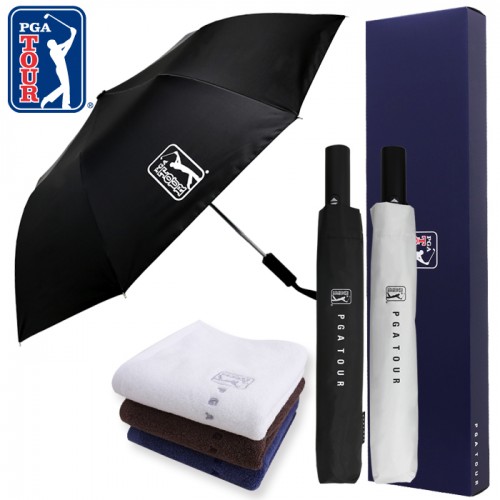 PGA 2단완전자동 암막 우양산+150g 면사타올세트