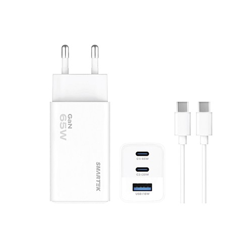 스마텍 CT PD 65W 3포트 초고속 GaN 충전기 STQC-GT65