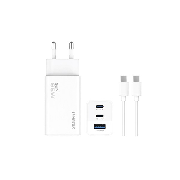 상품 이미지: 스마텍 CT PD 65W 3포트 초고속 GaN 충전기 STQC-GT65