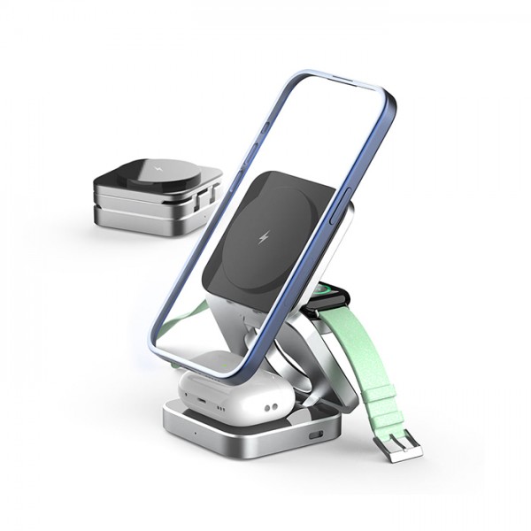 상품 이미지: 스마텍 3in1 접이식 맥세이프 무선충전거치대 ST-W30