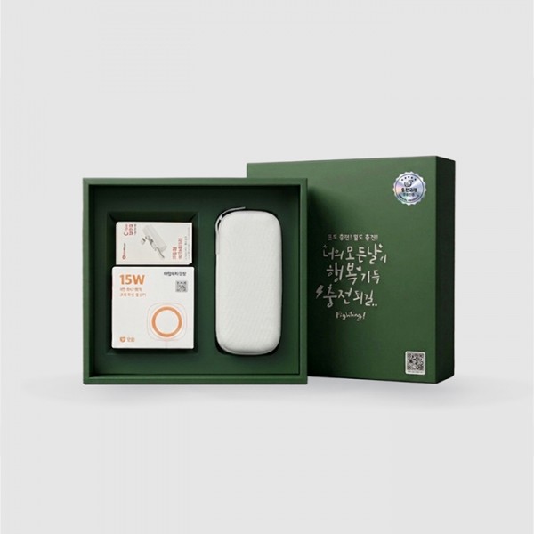 상품 이미지: 팝폰 무선고속충전패드&도킹형보조배터리5000mAh&양우산 선물세트 CS71-6