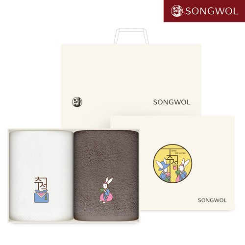 송월 2026 달이별이 복토끼 추석타올 150g 2p