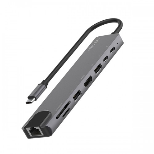 아이리버 100Mbps HDMI 4K 영상지원 LAN 8in1 멀티허브 IHC-HW12-HUB8