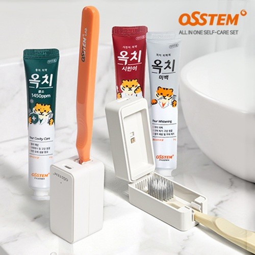 오스템 프리미엄 셀프케어 UVC 칫솔살균기 올인원세트(오스템칫솔+치약증정)