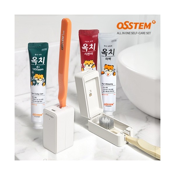 상품 이미지: 오스템 프리미엄 셀프케어 UVC 칫솔살균기 올인원세트(오스템칫솔+치약증정)