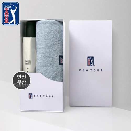 PGA 3단완전자동 암막 세이프티 우양산+200g코마사타올세트